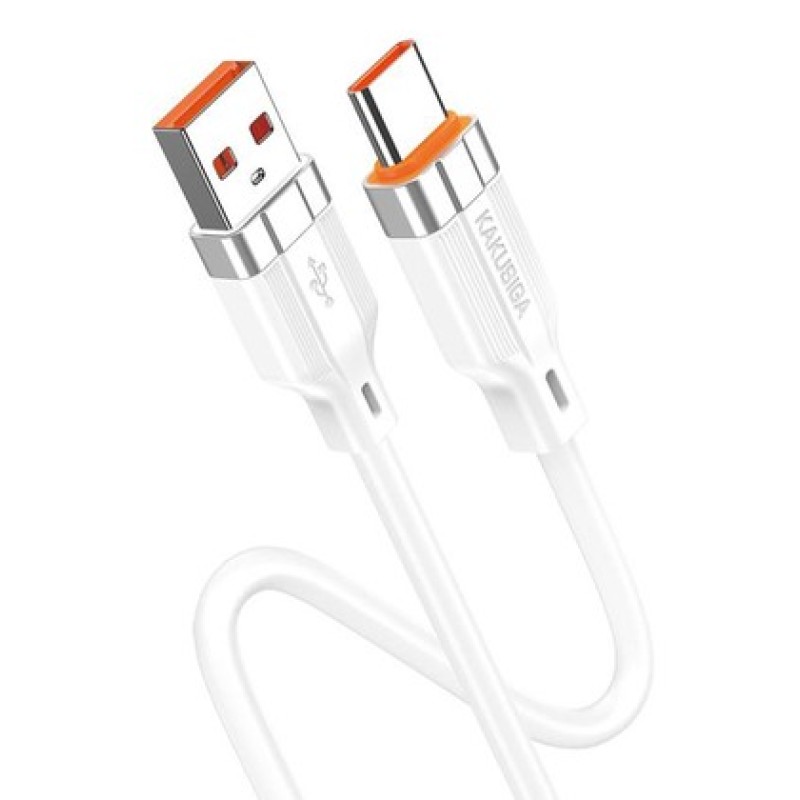KAKUSIGA KAKUSIGA καλώδιο USB-C σε USB KSC-995, σιλικόνης, 5A, 480Mbps, 1m, λευκό