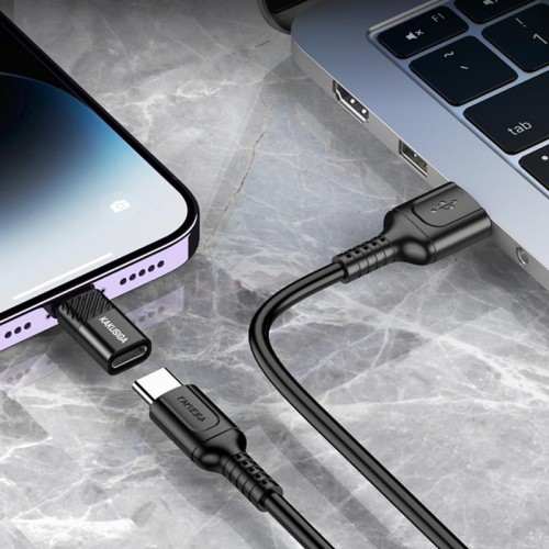 KAKUSIGA KAKUSIGA αντάπτορας Lightning σε USB-C KSC-1408, 480Mbps, 2A, μαύρος