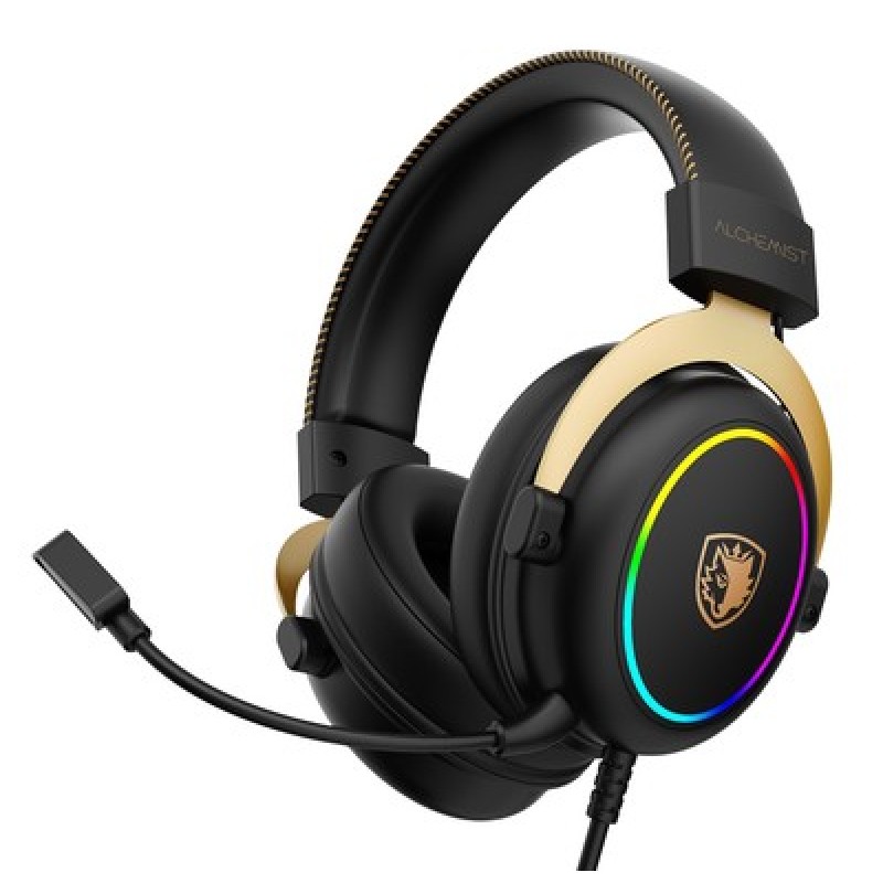 SADES SADES gaming headset Alchemist, USB σύνδεση, 50mm, V7.1 surround, ENC, RGB, multi-platform, μαύρο