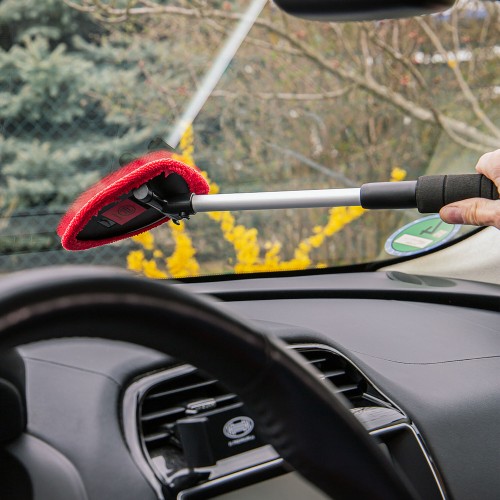 HEYNER HEYNER βούρτσα με πανί μικροϊνών 407630, πτυσσόμενη έως 50cm, μαύρη/κόκκινη