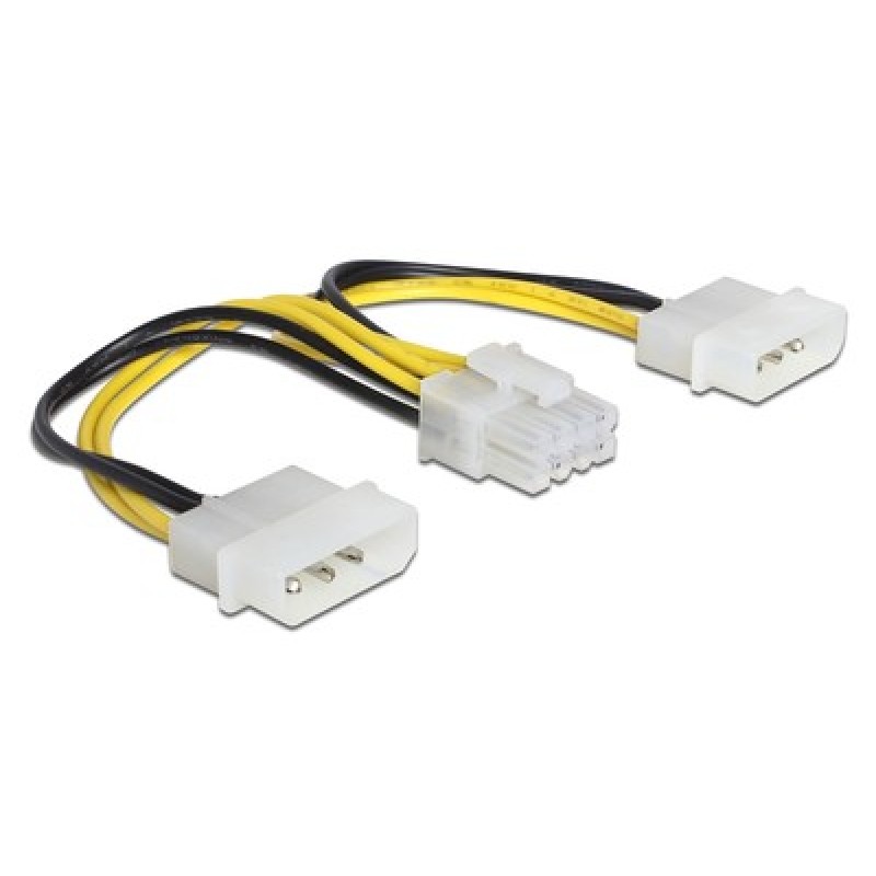 DELOCK DELOCK καλώδιο 2x 4pin molex σε 8pin EPS 83410, 0.15m