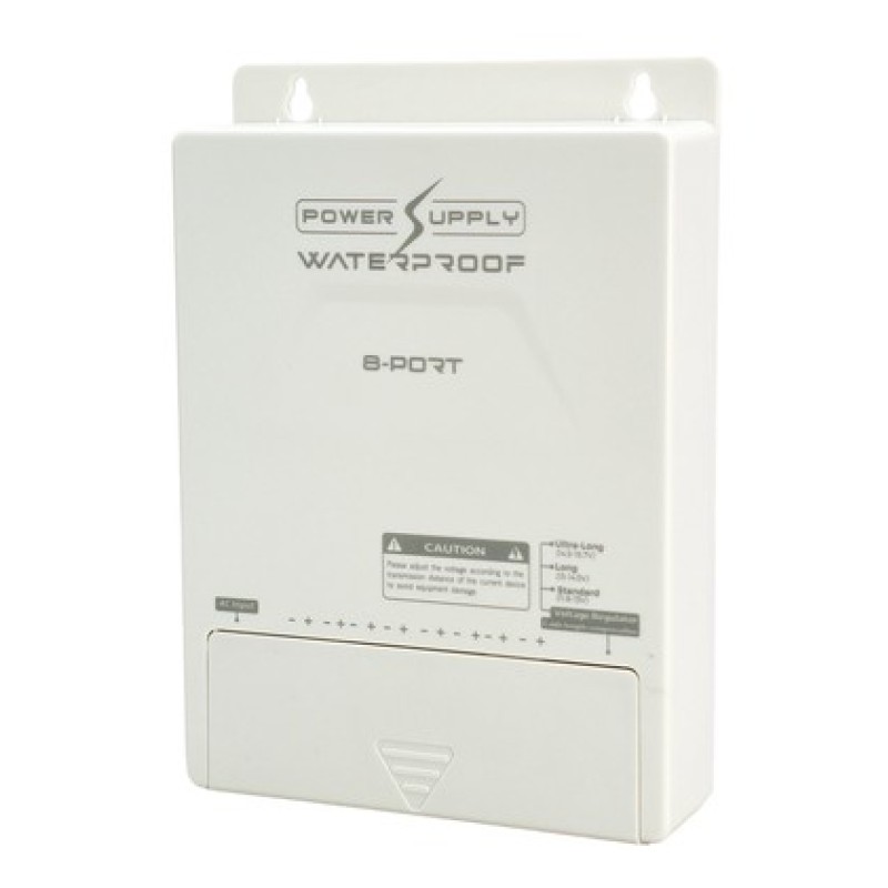 FOLKSAFE FOLKSAFE τροφοδοτικό συστημάτων CCTV FS-DC120805W, 8 εξόδων, 12V/5A, αδιάβροχο IP65