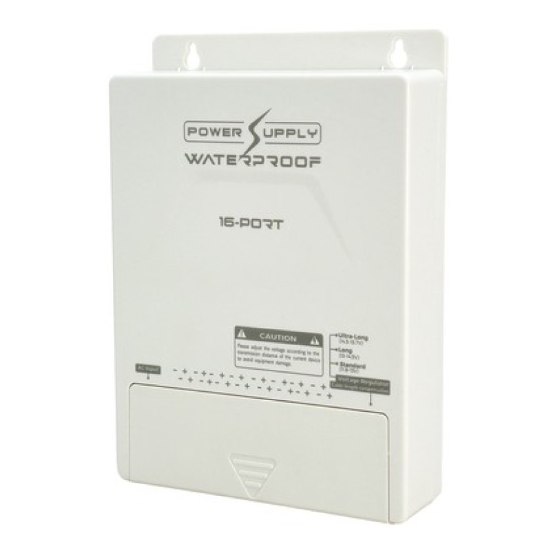 FOLKSAFE FOLKSAFE τροφοδοτικό συστημάτων CCTV FS-DC121608W, 16 εξόδων, 12V/8A, αδιάβροχο IP65