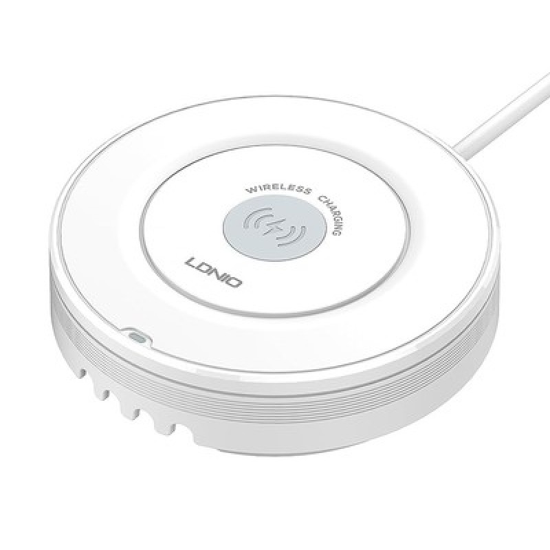 LDNIO LDNIO σταθμός φόρτισης AW003, USB-C/3x USB/wireless, 32W, PD/QC, λευκός