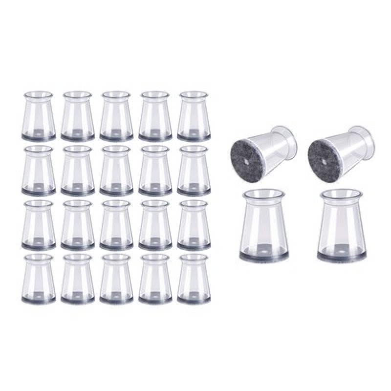 HOME USE HOME USE προστατευτικές τάπες επίπλων HUH-0258, 16-23mm, διάφανες, 24τμχ