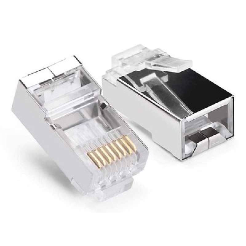 Powertech POWERTECH βύσμα RJ45 CAB-N448, ανοιχτού τύπου, Cat 6/6a FTP, μεταλλικό, ασημί, 50τμχ