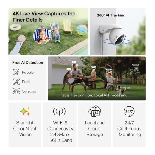 TP-Link TP-LINK smart camera Tapo C560WS, 4K, IP66, Wi-Fi 6, two-way audio, Ver. 1.0