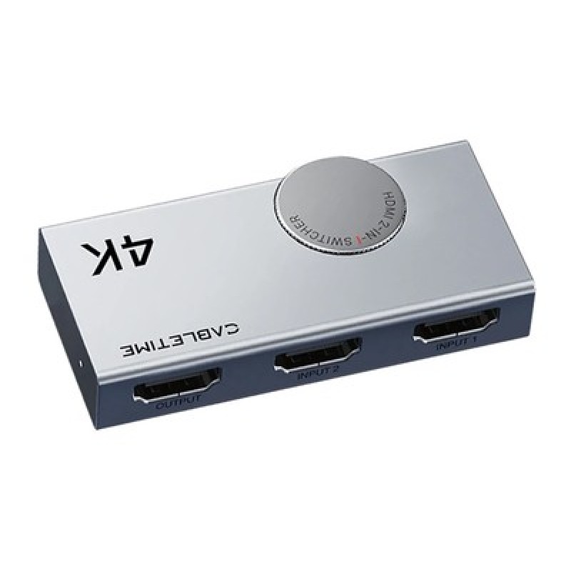 CABLETIME CABLETIME HDMI switch CT-HS4K2-AG, 2 σε 1, 4K/60Hz, bi-directional, γκρι