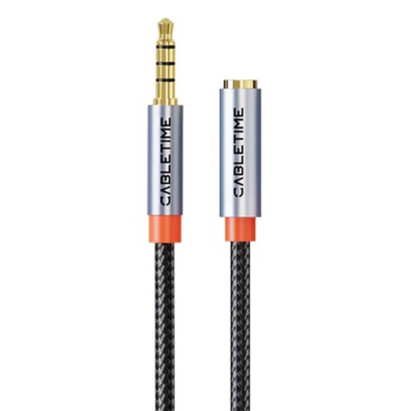 CABLETIME CABLETIME καλώδιο προέκτασης ήχου 3.5mm CT-AE35M, gold plated, 3m, μαύρο