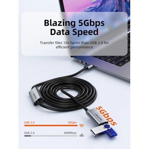 CABLETIME CABLETIME καλώδιο προέκτασης USB CT-AMAFA3, active, 5Gbps, 5m, μαύρο