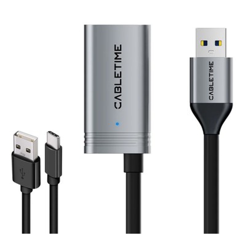 CABLETIME CABLETIME καλώδιο προέκτασης USB CT-AMAFA3, active, 5Gbps, 5m, μαύρο