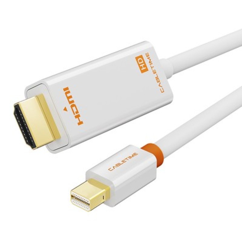 CABLETIME CABLETIME καλώδιο mini DisplayPort σε HDMI CT-AV588-03G, 1080p/60Hz, 1m, λευκό