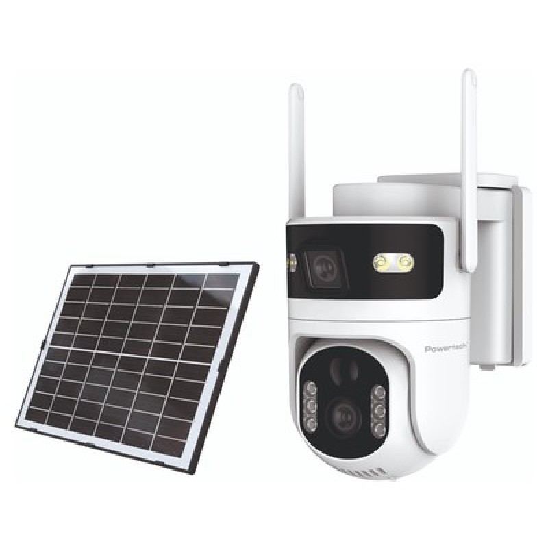 Powertech POWERTECH smart ηλιακή κάμερα PT-1547, dual lens, 4MP, 4G, PTZ, SD, IP65