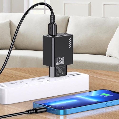 KAKUSIGA KAKUSIGA φορτιστής τοίχου KSC-1235, USB, 12W, μαύρος