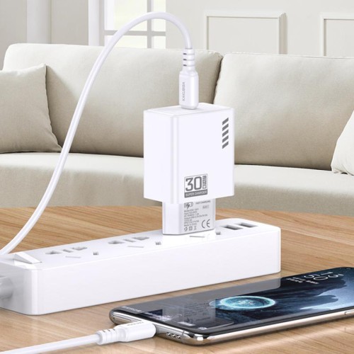 KAKUSIGA KAKUSIGA φορτιστής τοίχου KSC-1242 με καλώδιο USB-C, USB-C, 30W, λευκός