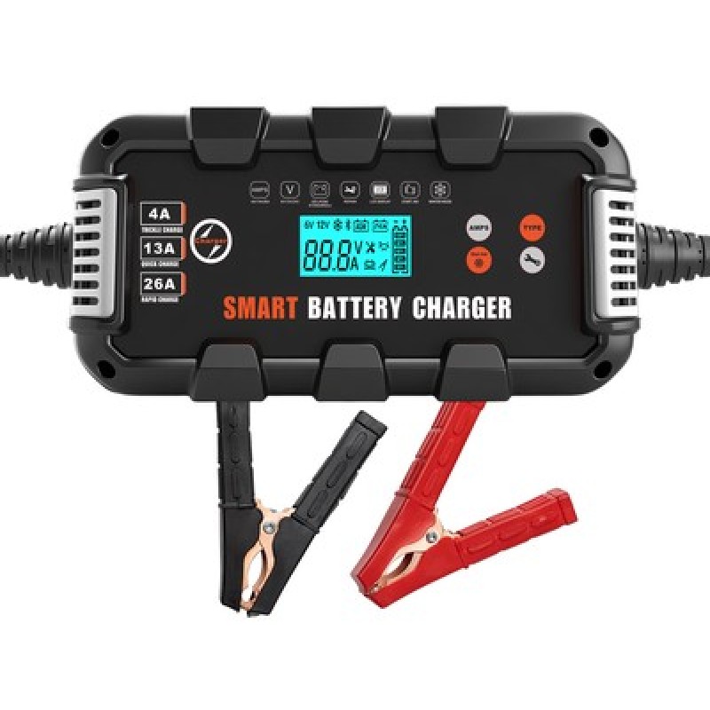 BYGD BYGD φορτιστής & συντηρητής μπαταρίας αυτοκινήτου F26000M με οθόνη, 6V/8-24A 12V/4-26A 24V/2-13A