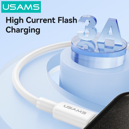 USAMS USAMS καλώδιο USB-C σε USB SJ761, 3A 18W, 480Mbps, 1m, λευκό