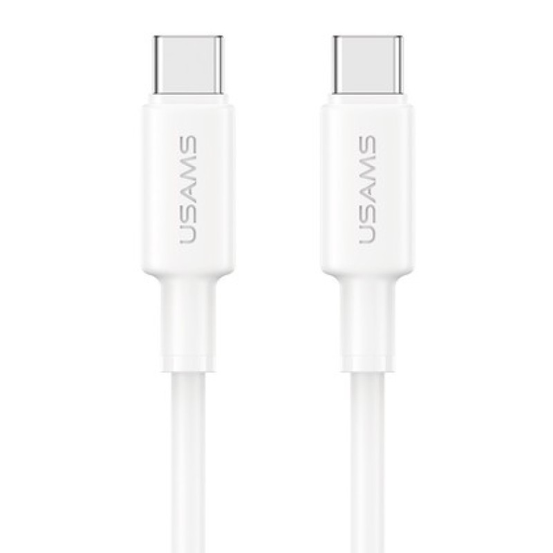 USAMS USAMS καλώδιο USB-C SJ763, 60W, 480Mbps, 1m, λευκό