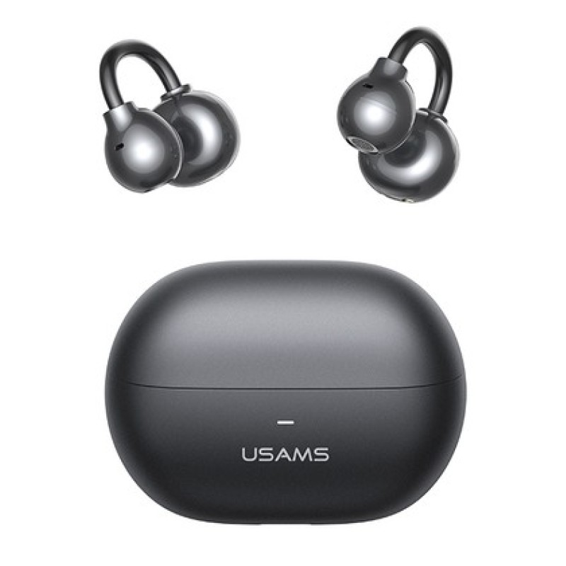 USAMS USAMS earphones με θήκη φόρτισης Echo R02, OWS, Φ11mm, 50/300mAh, μαύρα