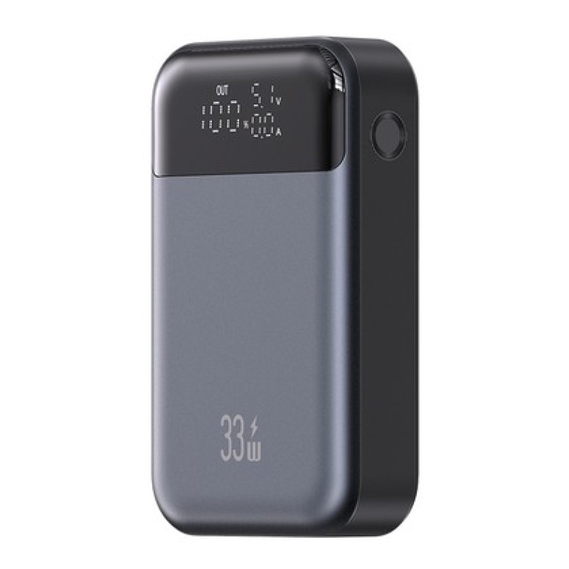 USAMS USAMS power bank CD221 με οθόνη, 2x θύρες εξόδου, 10000mAh, PPS 33W, γκρι