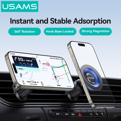 USAMS USAMS βάση smartphone αυτοκινήτου US-ZJ081, αεραγωγών, μαγνητική, μαύρη