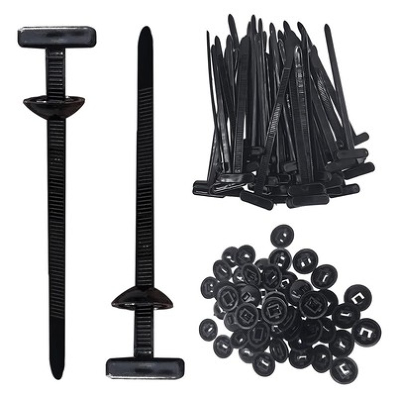 Powertech POWERTECH δεματικά καλωδίων TIES-082, 5x90mm, μαύρα, 50τμχ