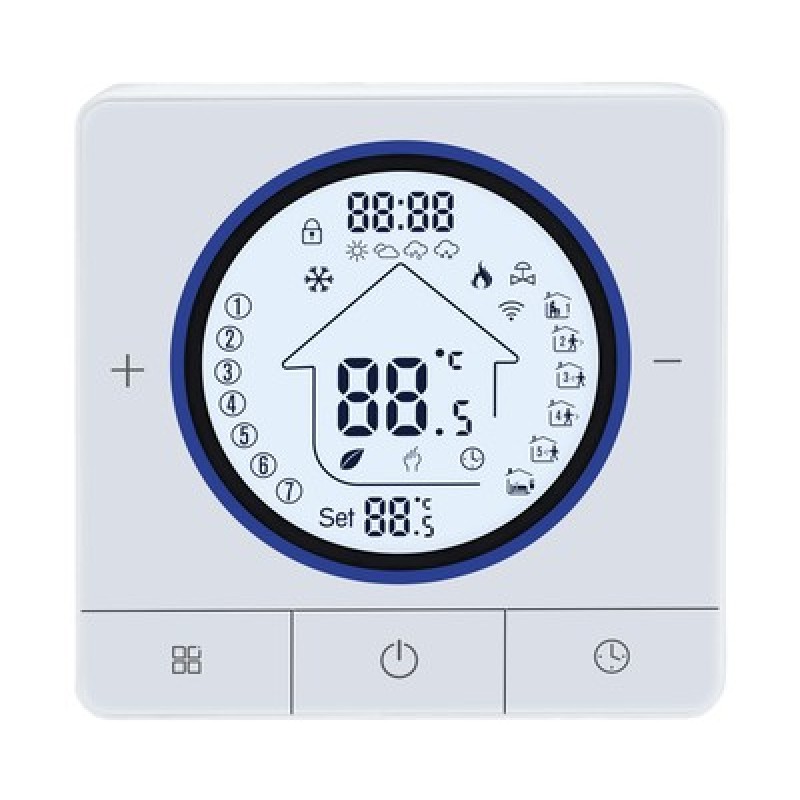 UNBRANDED Smart θερμοστάτης αερίου BHT-800WM-GCLW, WiFi, επιτοίχιος, λευκός