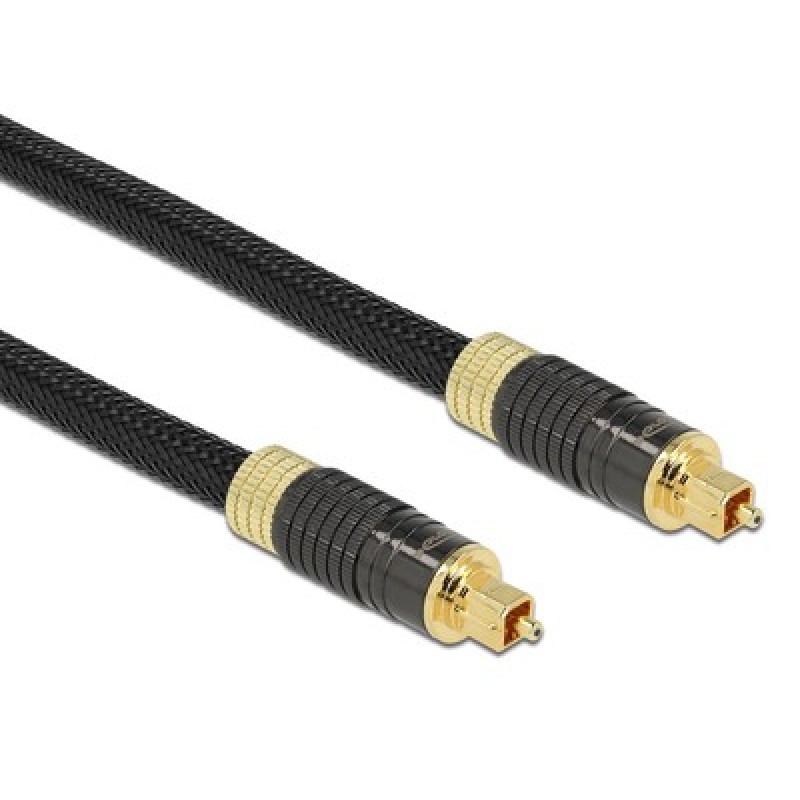 DELOCK DELOCK καλώδιο ήχου Toslink 86595, gold plated, 5m, μαύρο
