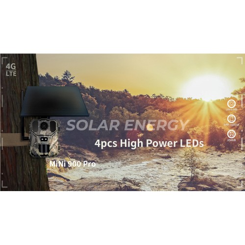 SUNTEK SUNTEK smart ηλιακή κάμερα κυνηγού Mini 900 Pro, PIR, 4G, 30MP/2K, SD, IP65