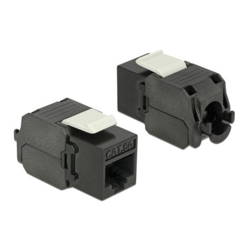 Powertech POWERTECH keystone module RJ45 female CAB-N450, Cat.6Α UTP 180°, μαύρο