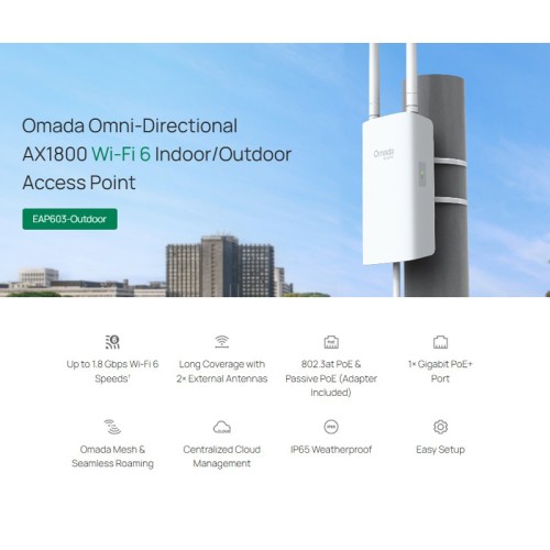 TP-Link TP-LINK access point EAP603-Outdoor, WiFi 6, Mesh, AX1800, EU/1.0