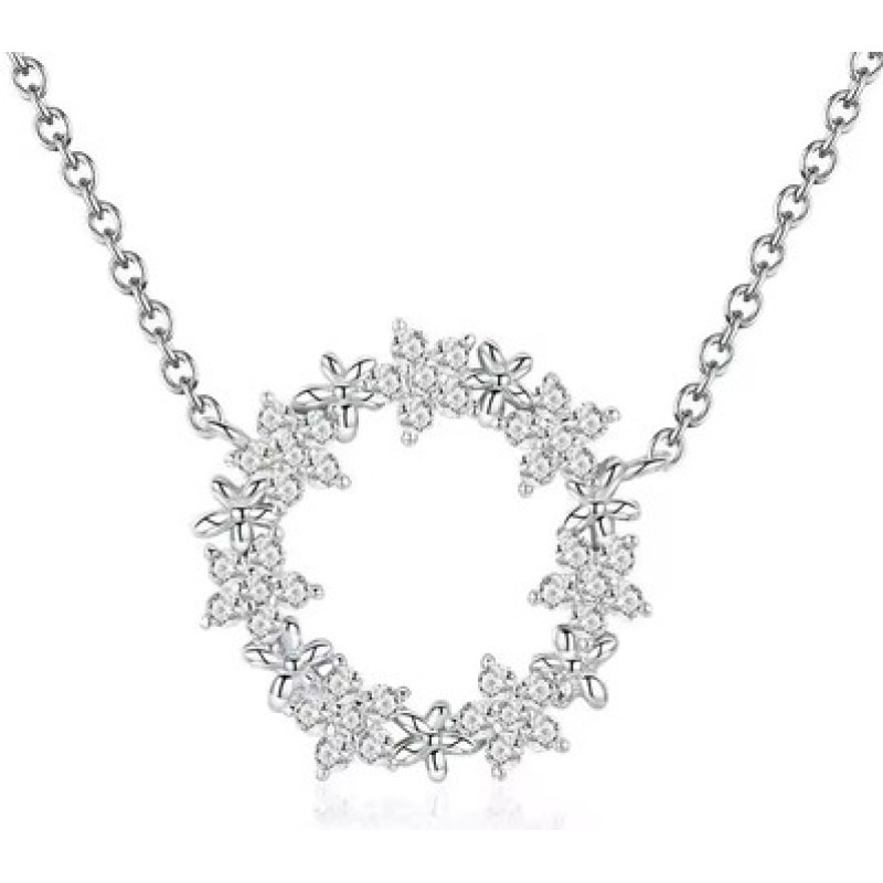 BAMOER BAMOER κολιέ BSN028 με κυβική ζιρκόνια, ασήμι 925, ασημί