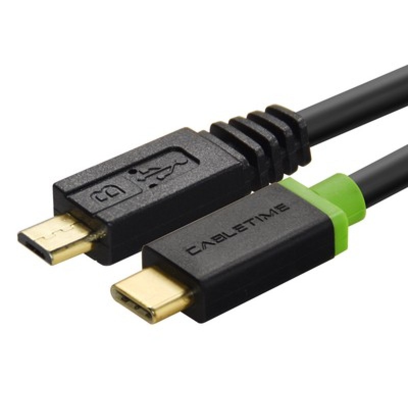 CABLETIME CABLETIME καλώδιο USB-C σε micro USB CT-U32-CMMCBG, 2A, 480Mbps, 1m, μαύρο