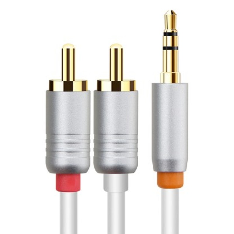 CABLETIME CABLETIME καλώδιο ήχου 3.5mm σε 2x RCA CT-AV314-P12G, 1m, λευκό