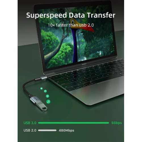 CABLETIME CABLETIME αντάπτορας USB-C σε USB CT-CMAF3.0, 5Gbps, γκρι