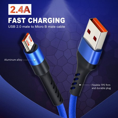 CABLETIME CABLETIME καλώδιο micro USB σε USB CT-C165-P05, 2.4A, 480Mbps, 1m, μπλε