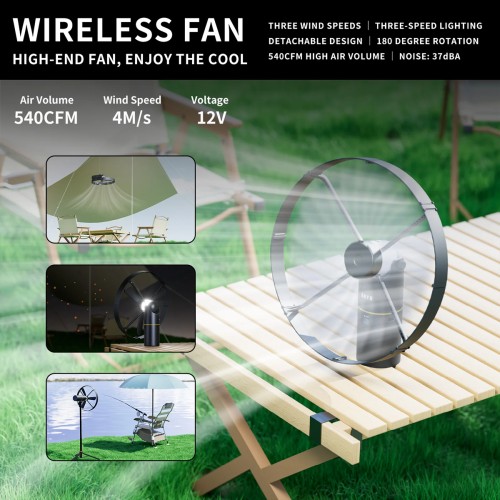 BAYU BAYU camping kit με powerbank/ανεμιστήρα/φωτιστικό/συσκευή για κουνούπια C-Pro