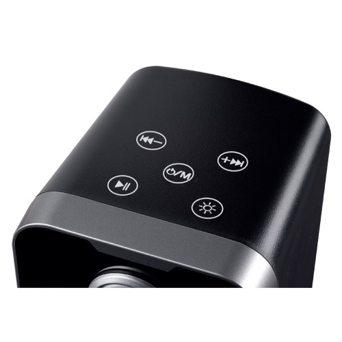 Powertech POWERTECH ηχεία PT-1575 με RGB φωτισμό, 2x 5W, Bluetooth & USB/USB-C, μαύρα