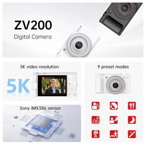 SJCAM SJCAM compact φωτογραφική μηχανή ZV200, 12MP, 16x ψηφιακό zoom, μαύρη