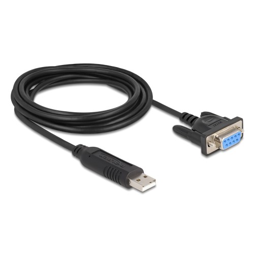 DELOCK DELOCK καλώδιο USB σε RS-232 67382, 921.6Kbps, 1.8m, μαύρο