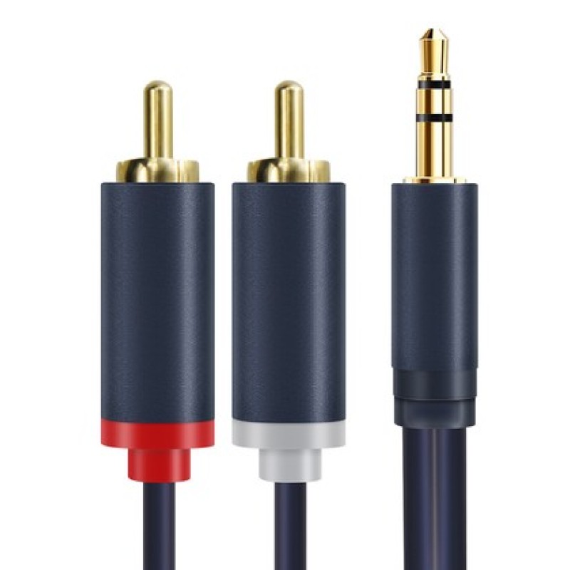 CABLETIME CABLETIME καλώδιο ήχου 3.5mm σε 2x RCA CT-AV303-H12G, 10m, μπλε