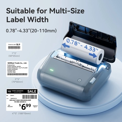 NIIMBOT NIIMBOT smart θερμικός εκτυπωτής ετικετών B4, 203dpi, Bluetooth, μπλε