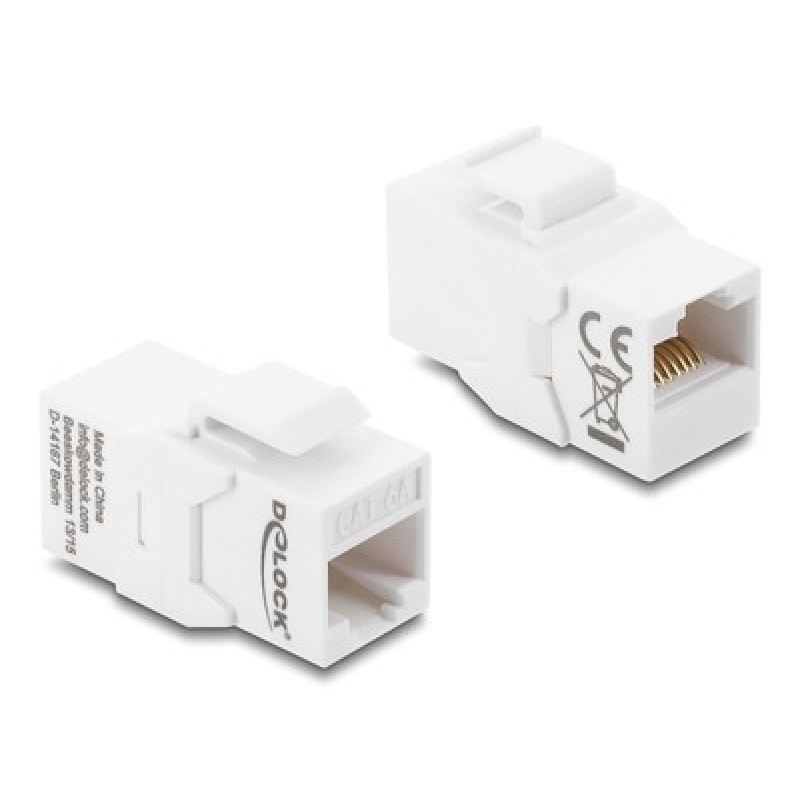 DELOCK DELOCK Keystone module RJ45 90991, θηλυκό σε θηλυκό, Cat 6A UTP, λευκό