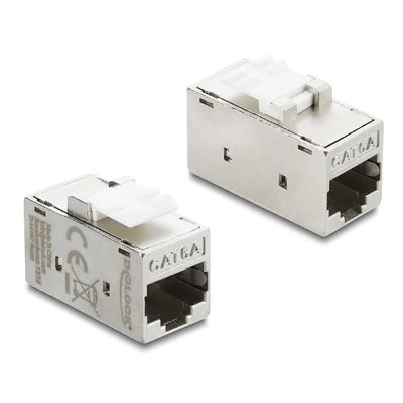DELOCK DELOCK Keystone module RJ45 90989, θηλυκό σε θηλυκό, Cat 6A STP, ασημί
