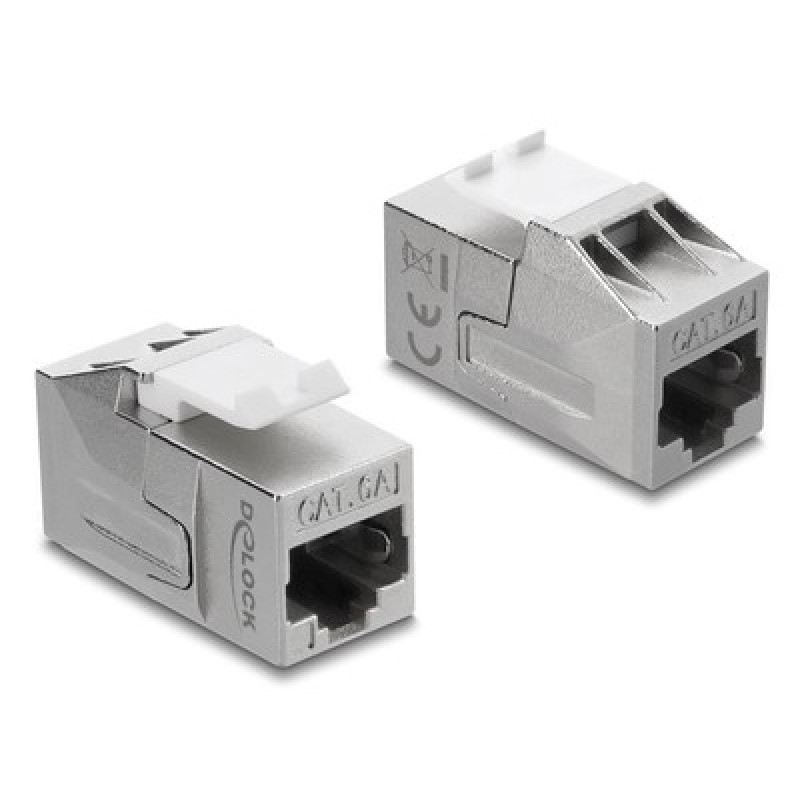 DELOCK DELOCK Keystone module RJ45 91122, θηλυκό σε θηλυκό, Cat 6A STP, ασημί