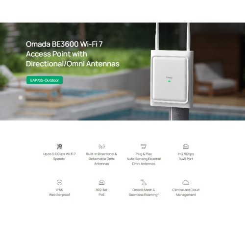 TP-Link TP-LINK access point EAP725-Outdoor, WiFi 7, 3600Mbps BE3600, Mesh, V1.0