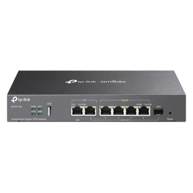 TP-Link TP-LINK multi-gigabit VPN router ER707-M2, 6x Ethernet port & 1x SFP port, έως 2.5Gbps, Ver. 1.20