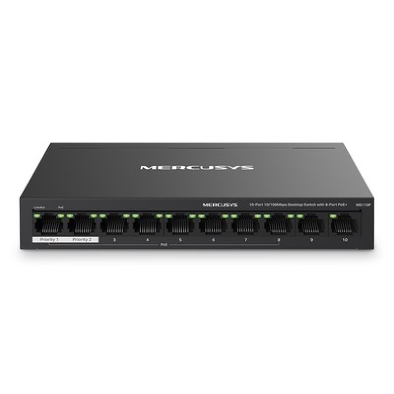 MERCUSYS MERCUSYS desktop switch MS110P, 10x 10/100Mbps θύρες, PoE+, V1.0