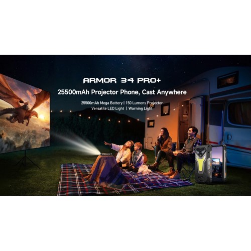 ULEFONE ULEFONE smartphone Armor 34 Pro Plus με βιντεοπροβολέα, 6.95