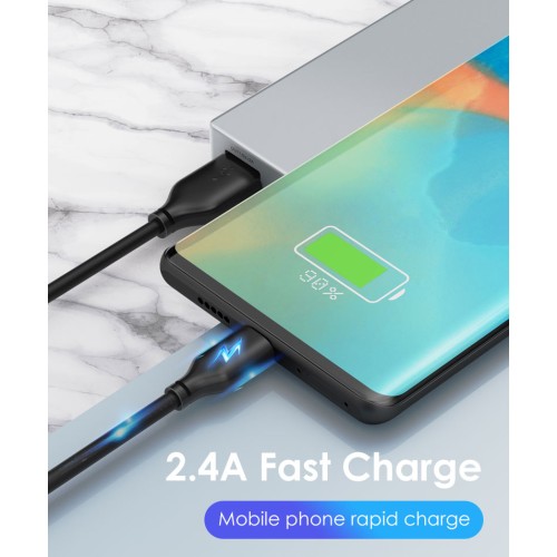 CABLETIME CABLETIME καλώδιο micro USB σε USB CT-C165-05G, 2.4A, 480Mbps, 0.25m, μαύρο